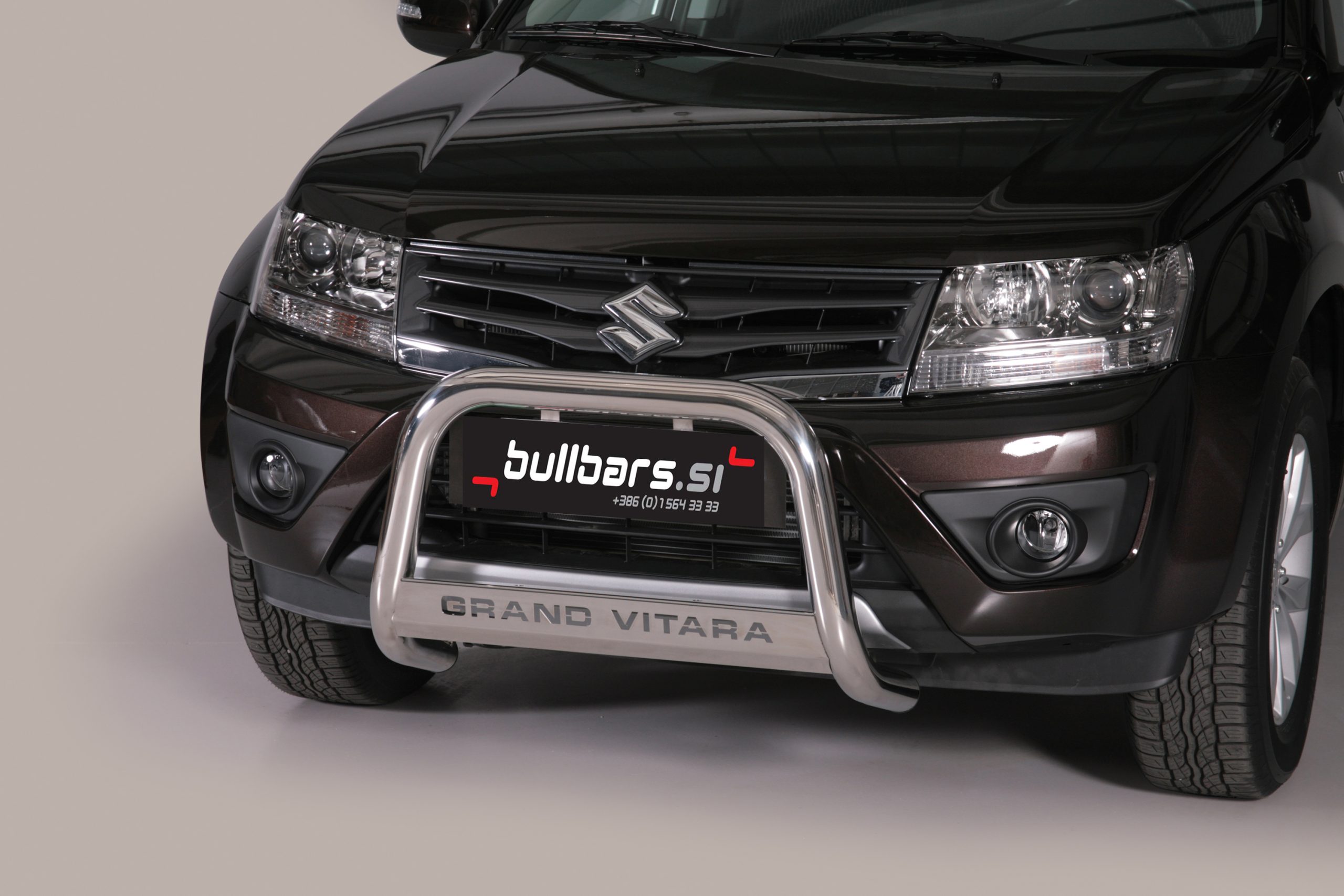 EU INOX bull bar fi63 z napisom Grand Vitara Suzuki Grand Vitara