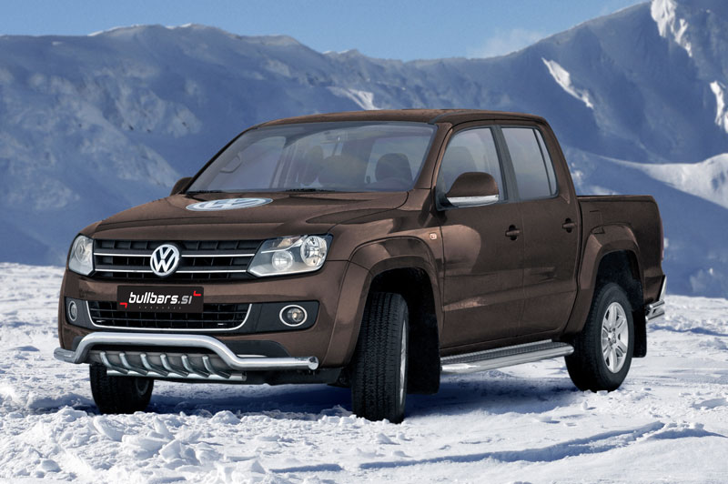 AMAROK-R0076-03 EU INOX bull bar fi70 spodaj s cevkami - Volkswagen Amarok (2010-2016) - slika 1