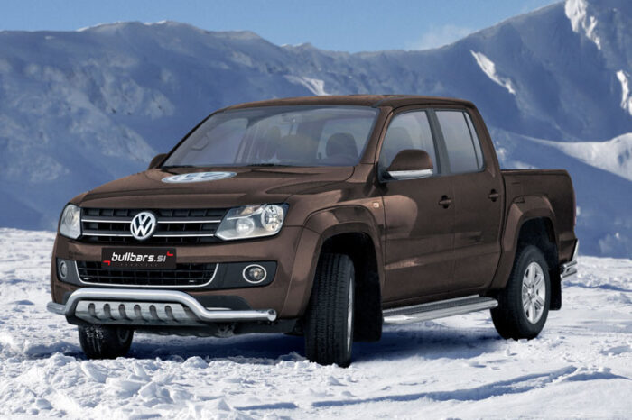 EU INOX bull bar fi70 spodaj s ploščo - Volkswagen Amarok (2010-2016) - slika 1