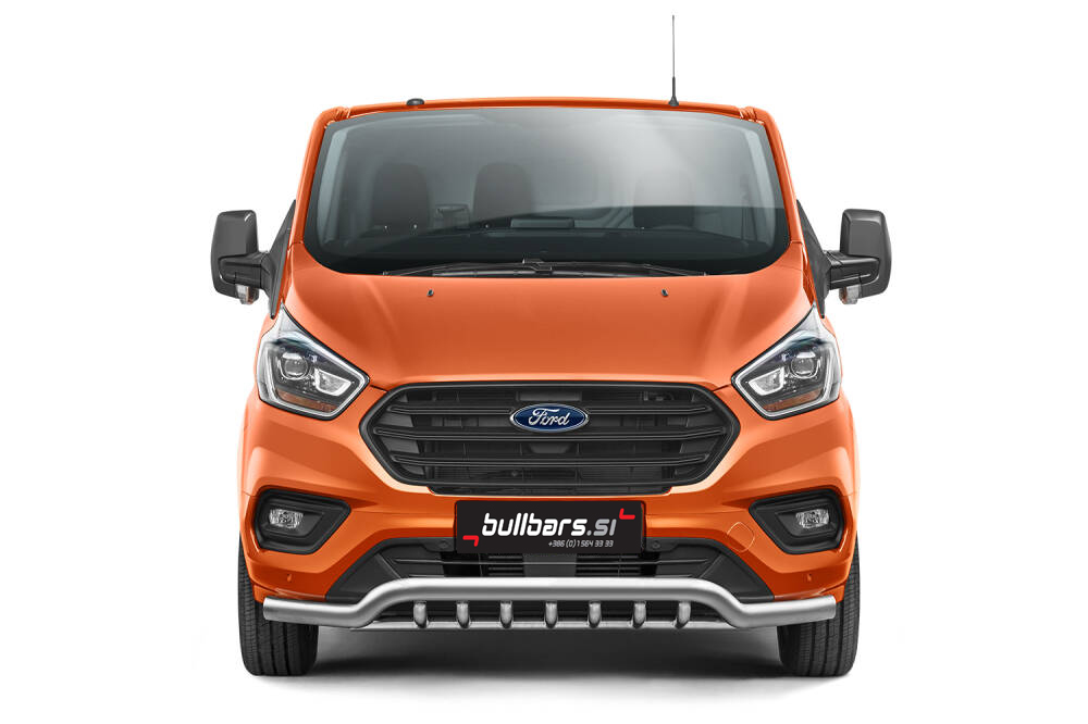 ford-transit-tourneo-custom-cevke-nizek-fi70.jpg EU INOX bull bar fi70 spodaj z zaščitnimi cevkami - Ford Transit / Tourneo Custom (2018-2023) - slika 1
