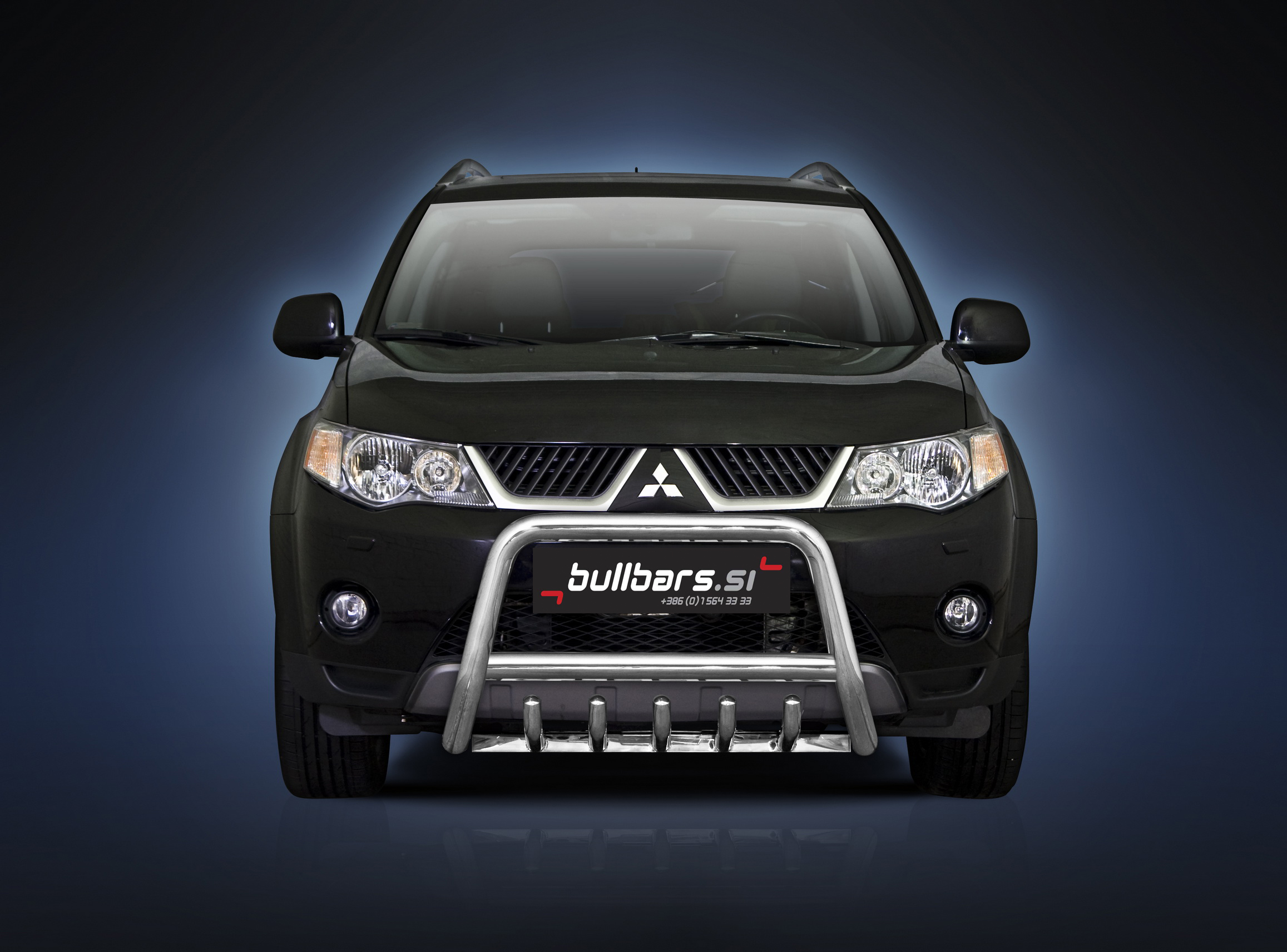 EU INOX bull bar fi60 z zaščitnimi cevkami Mitsubishi Outlander (2007