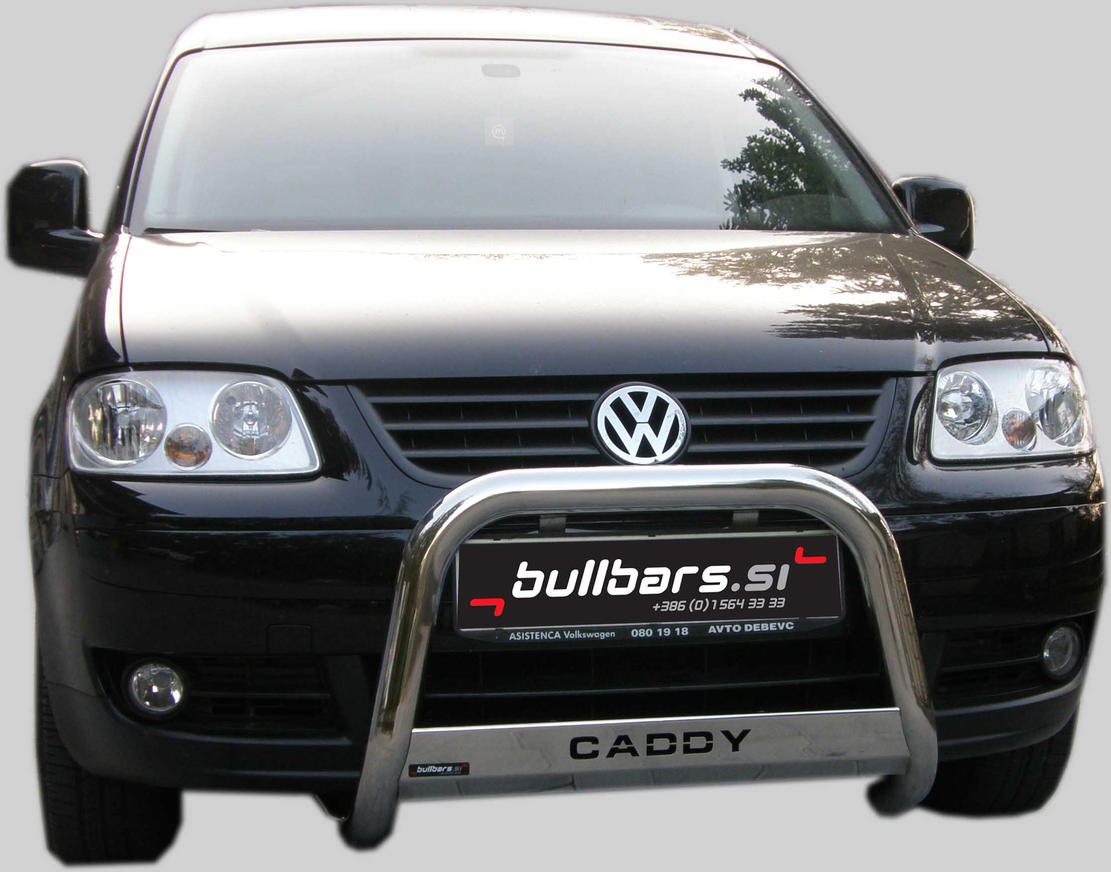 EU INOX bull bar fi63 z napisom CADDY Volkswagen Caddy (20042010