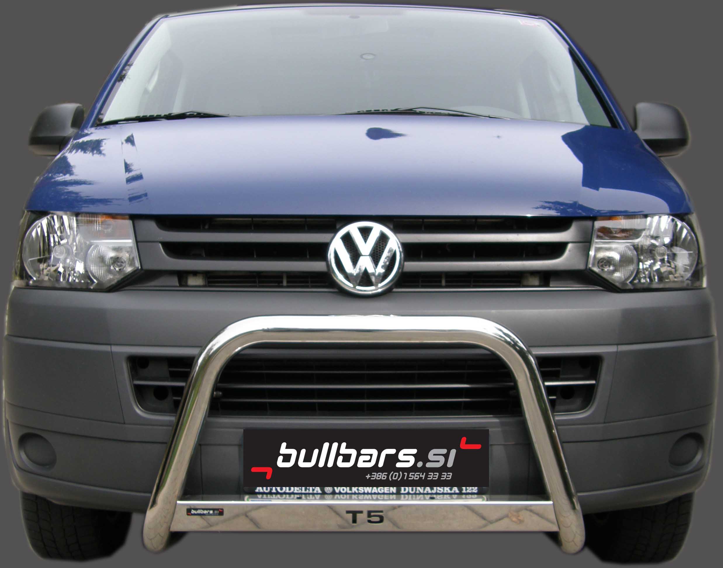 volkswagen-t5-eu-inox-bull-bar-fi60-z-napisom-t5.jpg EU INOX bull bar fi63 z napisom T5 - Volkswagen Multivan/Transporter T5 (2010-2015) - slika 1