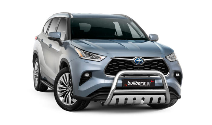 EU INOX bull bar fi70 z zaščitno ploščo – Toyota Highlander (2020-) - slika 1