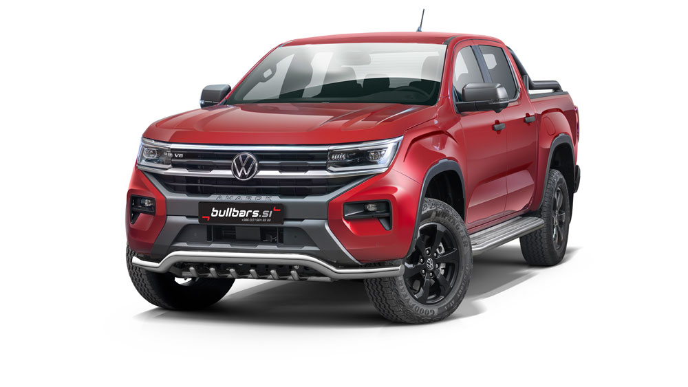 amarok_bullbar_spodaj_cevke EU INOX bull bar fi70 spodaj s cevkami – Volkswagen Amarok (2023-) - slika 1