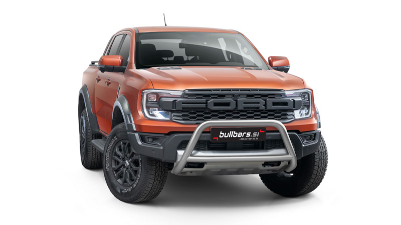 RAPTOR-R2270-03 EU INOX bull bar fi70 s prečno cevjo – Ford Ranger Raptor (2023-) - slika 1