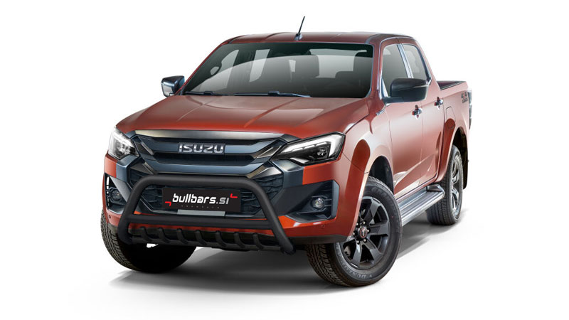big_D-MAX-R2470-00-B EU INOX bull bar fi70 z zaščitnimi cevkami / BLACK – Isuzu D-MAX (2024-) - slika 1
