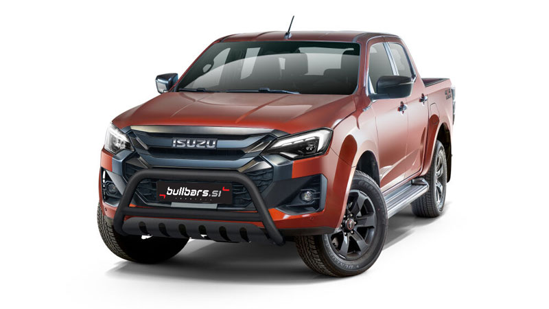 big_D-MAX-R2470-04-B EU INOX bull bar fi70 z zaščitno ploščo / BLACK – Isuzu D-MAX (2024-) - slika 1