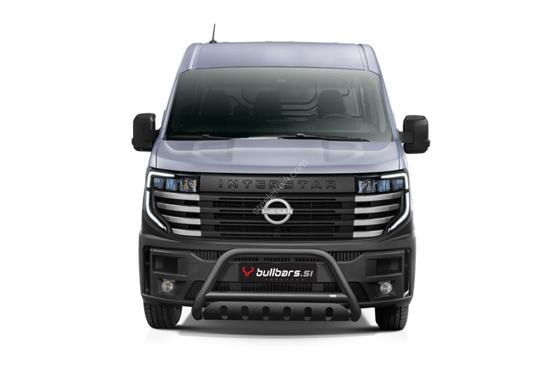 Renault_master_bullbar_fi70_6 EU INOX bull bar fi70 z zaščitno ploščo / BLACK - Renault Master šasija (2024-) - slika 1