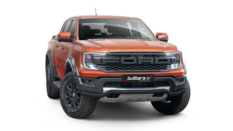 RAPTOR-L2270-05-B EU INOX bull bar fi70 spodaj / BLACK – Ford Ranger Raptor (2023-) - slika 1
